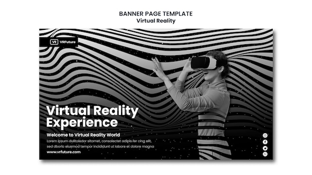 Бесплатный PSD шаблон баннера виртуальной реальности