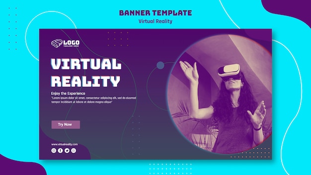 Бесплатный PSD Баннер виртуальной реальности