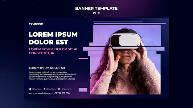 Бесплатный PSD Шаблон баннера виртуальной реальности