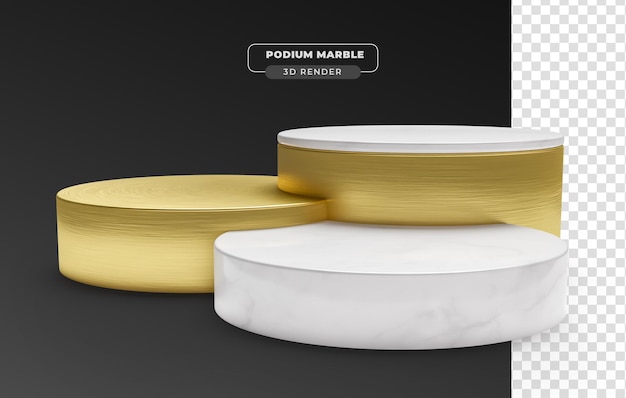 Kostenlose PSD marmorpodium 3d realistischer render mit transparentem hintergrund