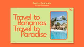 Kostenlose PSD bahamas reisen horizontale banner-vorlage