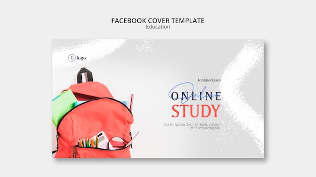 Kostenlose PSD facebook-cover-vorlage für das bildungskonzept