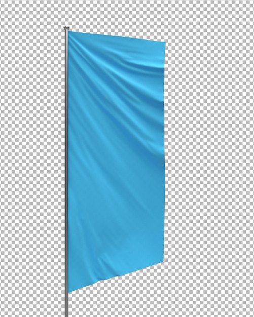 Kostenlose PSD flagge-mockup auf durchsichtigem material