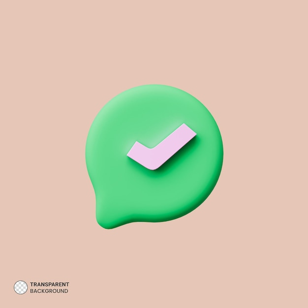 Kostenlose PSD grünes häkchen-symbol 3d-element illustration