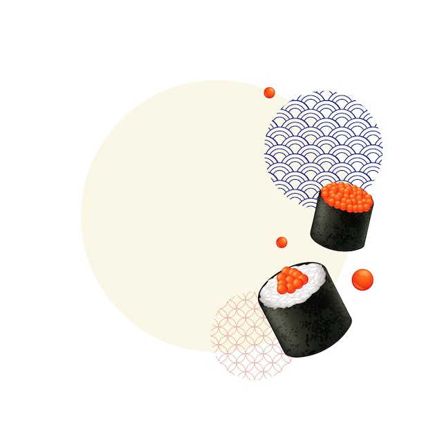 Kostenlose PSD isolierte sushi-illustration