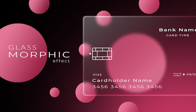 Kostenlose PSD kreditkarte mit morphismuseffekt aus glas