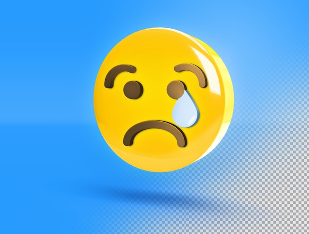 Kostenlose PSD kreisförmiges 3d-emoji mit trauriger geste