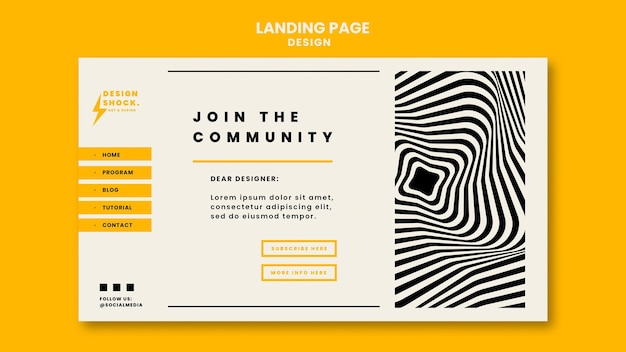 Kostenlose PSD landingpage-vorlage für grafikdesign-kurse