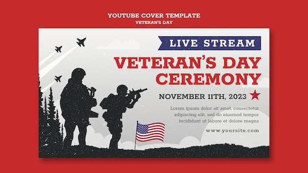 YouTube-Cover-Vorlage für die Feier zum Veteranentag