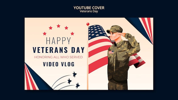 YouTube-Cover-Vorlage für die Feier zum Veteranentag