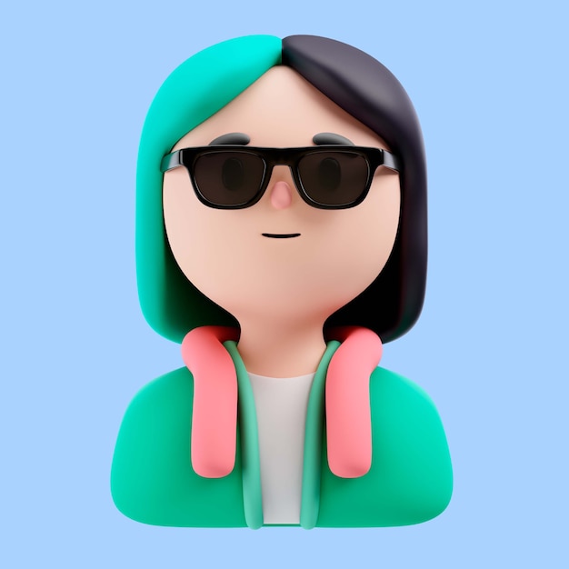 3D-Darstellung der Person mit Sonnenbrille