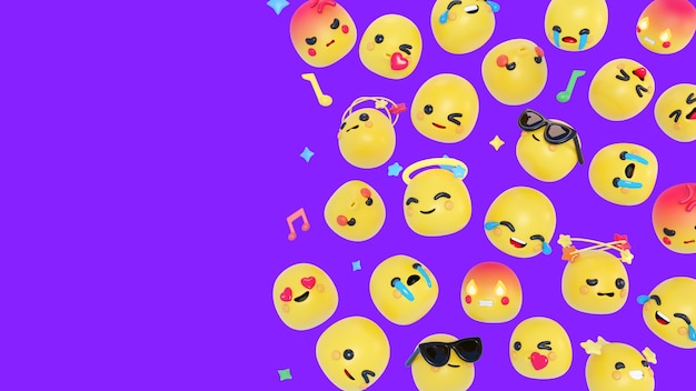 Kostenlose PSD 3d-hintergrund mit emojis