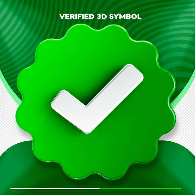 Kostenlose PSD 3d-symbol isoliert soziale medien überprüfen symbol überprüft ok grün und weiß
