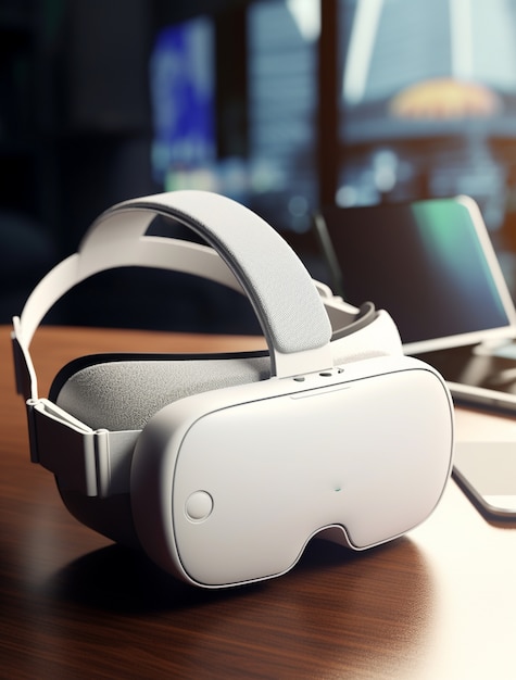 Photo gratuite casque de réalité virtuelle futuriste de haute technologie