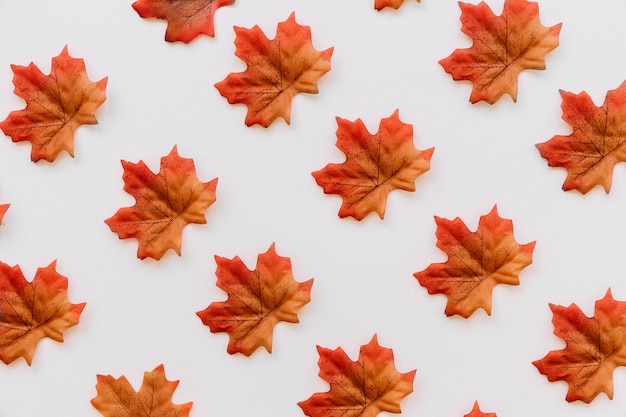 Photo gratuite feuilles d'automne à plat dans l'ordre de la texture