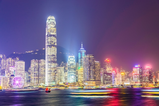 Photo gratuite hong kong - le 14 octobre, 2015: skyline de hong kong le 14 octobre à