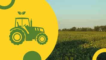 Photo gratuite image avec champ et tracteur pour concept agricole