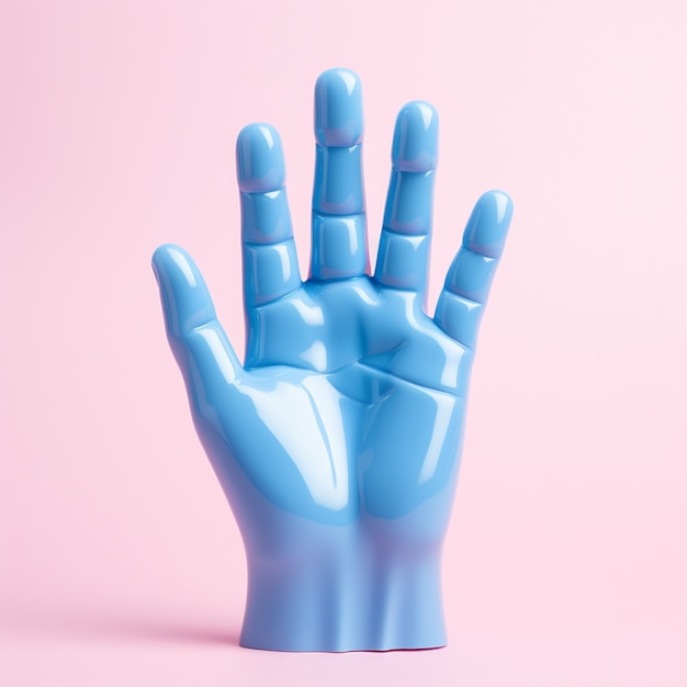 Rendu 3D des mains bleues