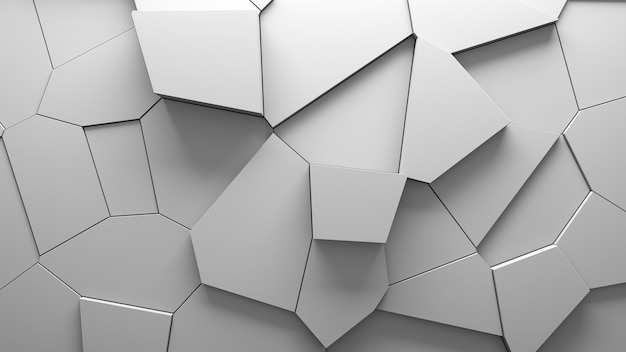 Photo gratuite résumé de fond de blocs de voronoi extrudé. mur d'entreprise minimal léger et propre. illustration de surface géométrique 3d. déplacement d'éléments polygonaux.