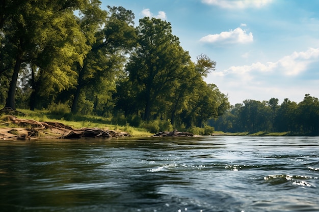 Photo gratuite rivière avec paysage naturel