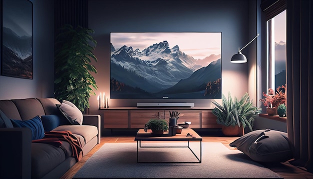 Photo gratuite salon intérieur moderne avec canapé confortable ai générative