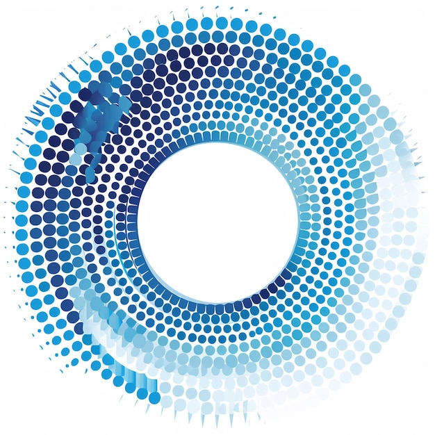 Photo un cercle avec des cercles bleus et blancs et un cercle de cercles bleus