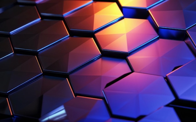 Photo un affichage coloré du motif hexagonal des carreaux hexagonales