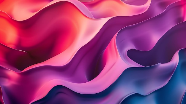 Photo arrière-plan abstrait avec des vagues douces dans des nuances de rose violet et bleu