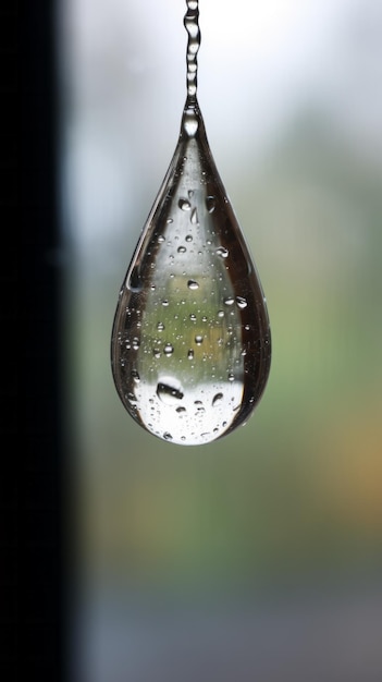 Photo une goutte d'eau accrochée à une fenêtre