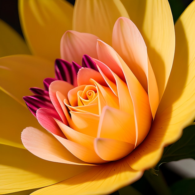 Photo gros plan sur une fleur avec un pétale multicolore