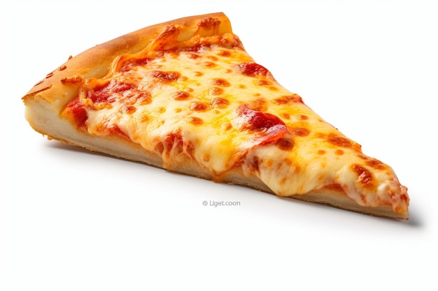 Photo un gros plan d'une tranche de pizza au fromage avec une légère éclaboussure de sel de mer