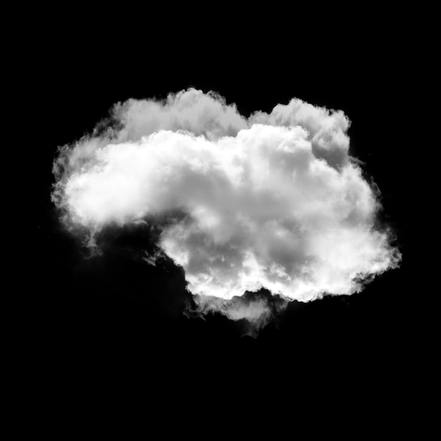 Photo forme de nuage unique isolée sur fond noir illustration de cumulus blanc moelleux