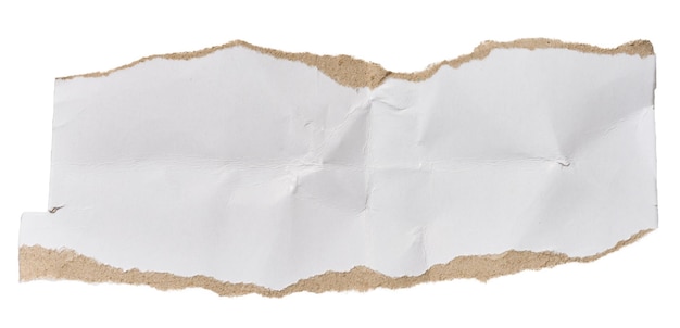 Photo un morceau de carton blanc aux bords déchirés sur un fond isolé