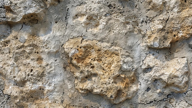 Photo une prise de vue rapprochée de la surface de la roche texturée avec des fissures et des trous