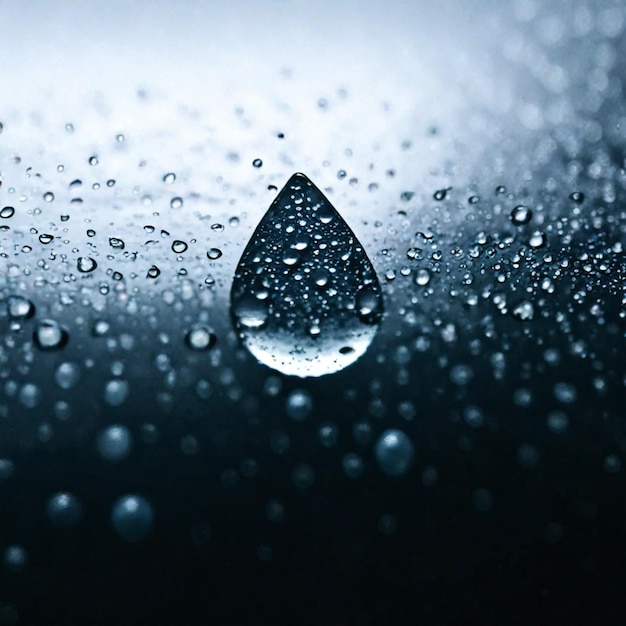 Photo texture d'une goutte de pluie sur un fond transparent et humide en verre