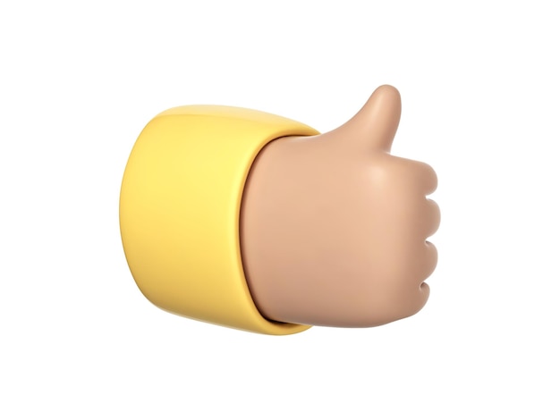 3D мультяшный значок "большой палец вверх" Жест рукой "хорошо, хорошо" или "одобрить" вектор