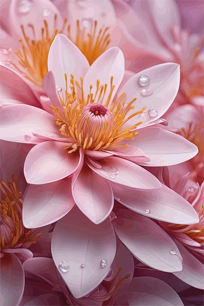 Вектор 3 d иллюстрация розовый цветок фонрозовый и белый цветок3 d иллюстрация розовый цветок му