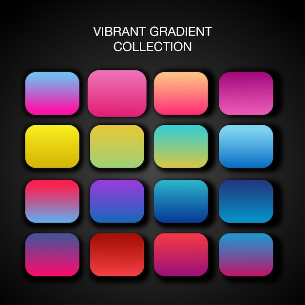 Vector colorful vibrant gradient tone set for modern presentation vector