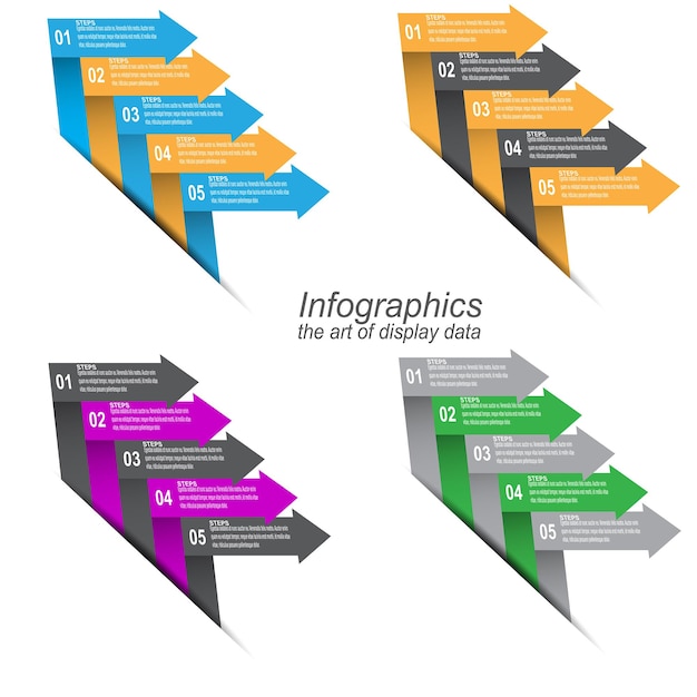 Вектор Инфографический шаблон коллекции для современной визуализации и ранжирования данных