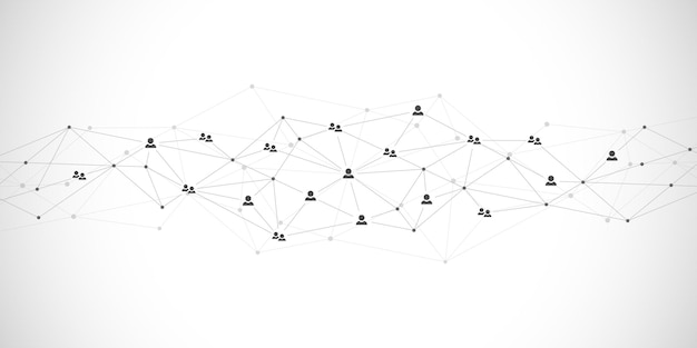 Вектор Соединение людей и концепция коммуникации в социальной сети