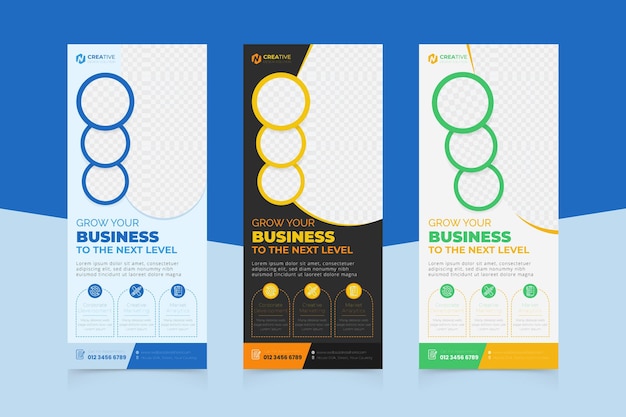 Vector corporate roll up banner and modern business signage standee x banner template design