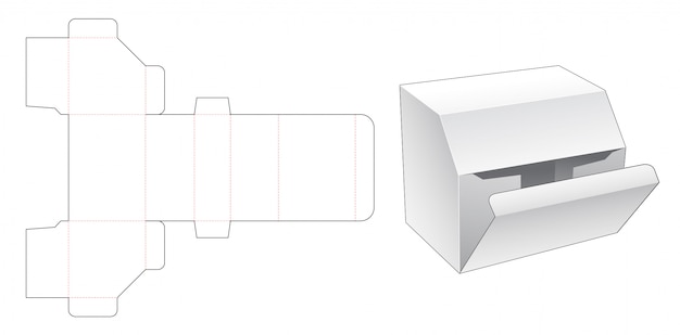 Картонная угловая упаковочная коробка высечки шаблон