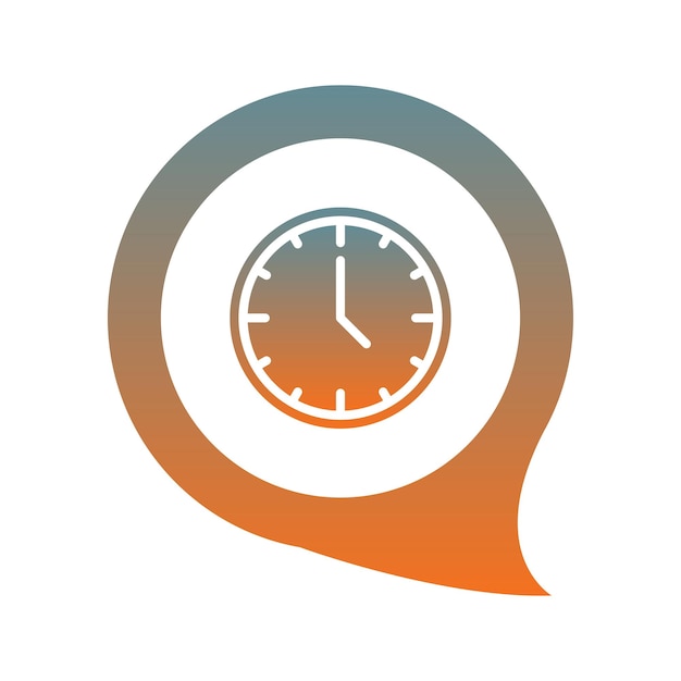 Clock chat logo gradient design template icon element