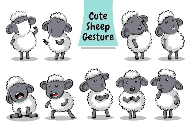Симпатичные овцы, жест и выражение
