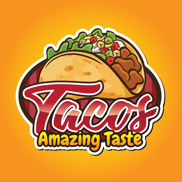 Vector amazing taco logo mascot design