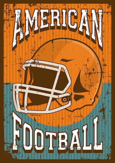 Vector american football rugby sport retro pop art poster signage
