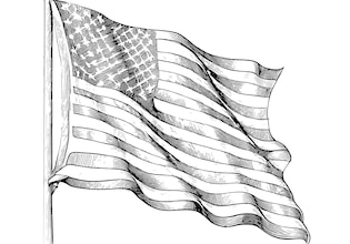 American flag drawing