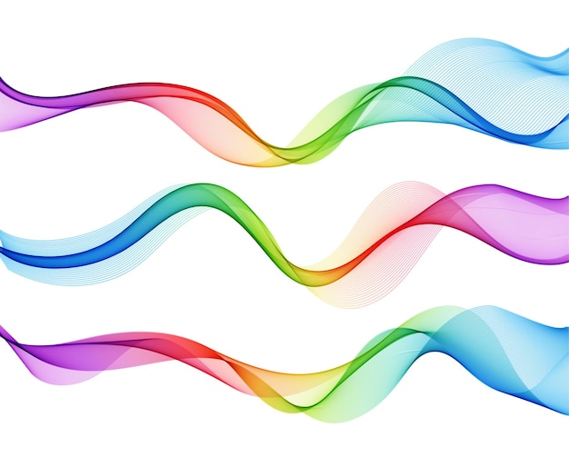 Vector abstract colorful flowing wave lines