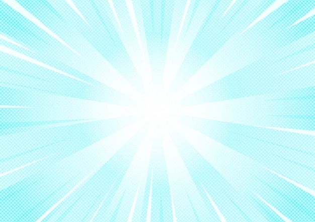 Vector abstract light blue comic cartoon style halftone background.
