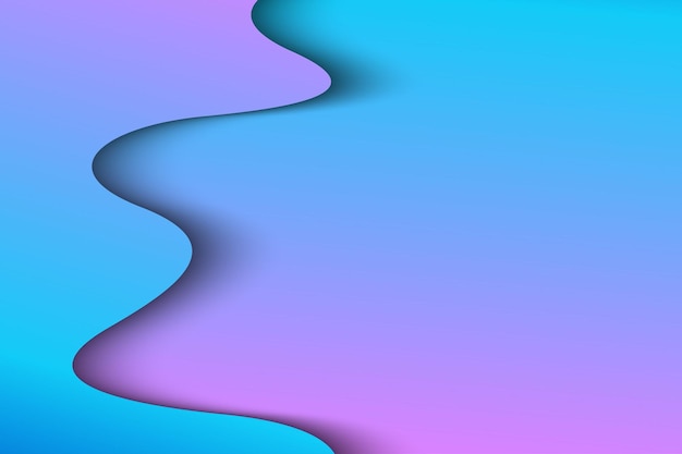 Вектор Абстрактная форма волны papercut синий градиент цвета фона